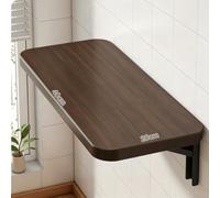 Table Rabattable Multifonctionnelle, Tablette Chevet à Suspendre, 15-30kg | Bureau D'ordinateur, Installation par perçage pour Mur de Bureau, Cuisine, Salle à Manger(Walnut,40X20CM)