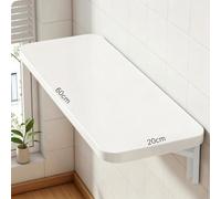 Table Rabattable Multifonctionnelle, Tablette Chevet à Suspendre, 15-30kg | Bureau D'ordinateur, Installation par perçage pour Mur de Bureau, Cuisine, Salle à Manger(White,60X20CM)