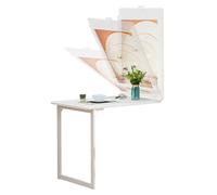 Table Rabattable Murale Pliable 90×60cm Table Pliable De Salon En Bois Pour Petits Espaces, Décoration Autocollante Au Dos, Convient À La Chambre À Coucher/Au Balcon/à La Table De Salle À Manger
