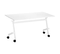 Table rabattable plateau blanc L 140 x P 70 cm - Galice Plus - piétement blanc