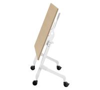 Table rabattable plateau chêne L 120 x P 70 cm - Galice Plus - piétement blanc