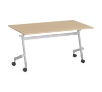 Table rabattable plateau chêne L 140 x P 70 cm - Galice Plus - piétement aluminium