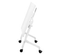 Table rabattable plateau hêtre L 120 x P 70 cm - Galice Plus - piétement blanc