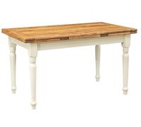 Table Rallonge Bois Tilleul Biscottini Blanc Antic Country 140x80