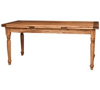 Table Rallonge Champêtre En Bois Massif De Tilleul Massif, Finition Noyer Multicolore