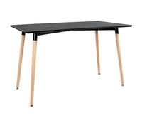 Table Rectangulaire 120 × 70cm Noire Pia Noir