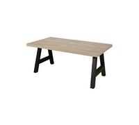Table Rectangulaire 170cm Aspect Bois Piètement A Métal Noir - CANYON -
