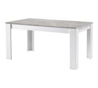 Table Rectangulaire 190x90cm Laquée Blanc Brillant et Gris Marbré - DENAE - ALTOBUY Gris G