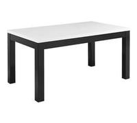 Table Rectangulaire 190x90cm Laquée Noir et Blanc Brillant - DEYTON - ALTOBUY Blanc G