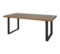 DENVER - Table Rectangulaire 200cm Aspect Bois Piètement U Métal Noir - Altobuy Marron