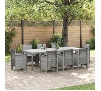 Table rectangulaire de patio grande vidaXL gris clair pour 10 personnes | Mobilier de salle à manger en extérieur 871695