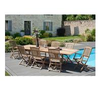 Table rectangulaire double extension 200-300x120 cm JARDITECK