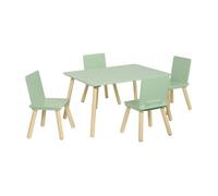 Table rectangulaire enfant bois de pin 4 assises - judith vert TU