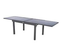 Table rectangulaire ext. verre Piazza 10 p. graphite Hespéride Gris G
