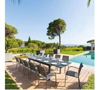 Table extensible rectangulaire alu Piazza 10/12 places Graphite - Hespéride