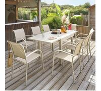Table rectangulaire extensible Piazza 8 p. argile Hespéride