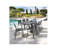 Table rectangulaire extensible Piazza 8 p. graphite Hespéride
