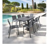 Table rectangulaire extensible Piazza 8 p. graphite Hespéride