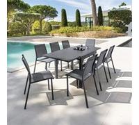 Table Extensible Carrée Alu Piazza 4/8 Places Graphite - Hespéride Multicolore