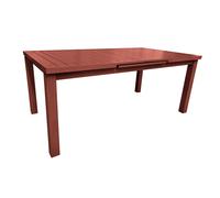 Table Rectangulaire Extensible Santorin 8/10 Personnes En Aluminium Finition Uni Terracotta Avec 10 Fauteuils - Jardiline Multicolore