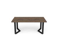 Table rectangulaire - Monaco - Décor mélamine chêne Saloon - Pied en V noir - 6 Places - 180 x 90 cm