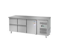Royal Catering Table Réfrigérée Desserte RCKT-179/70 (403 litres, plan de travail en inox, compresseur 235 W, 1 chambre froide et 4 tiroirs, réfrigérant R600a)