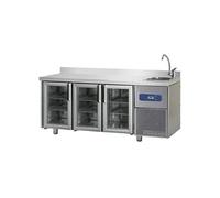 Table réfrigérée avec 3 portes vitrées Profondeur 700 mm Mastro NC