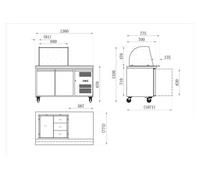 Table Refrigérée et Saladette Ouverte Série Star 700 2 ou 3 Portes