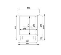 Table réfrigérée GN 1/1 sans dosseret 3 portes