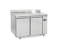 Table Réfrigérée Pâtisserie 2 Portes et Plan de Travail en Inox avec Dosseret Virtus