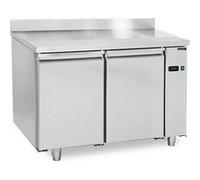 Table Réfrigérée Pâtisserie 2 Portes et Plan de Travail en Inox avec Dosseret Virtus