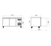 Table Réfrigérée Pâtissière Positive Inox 600 x 400