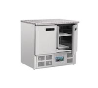 Table inox réfrigérée positive 6 x GN 1/1, 2 portes avec plan de travail en granit, 155 W, 220 V - MONO