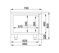 Table réfrigérée positive 2 portes Profondeur 700 Combisteel NC