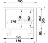 Table réfrigérée positive 2 portes Profondeur 700 Combisteel NC