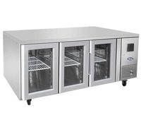 Table Réfrigérée Positive GN 1/1 de 3 Portes Vitrées - 420 L - Atosa - R290Acier inoxydable3 Portes1795Vitrée