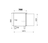 Table réfrigérée positive Inox 3 portes GN1/1 avec évier