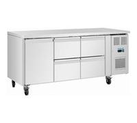 Table Réfrigérée Positive Inox Série U 4 Tiroirs Polar Métallisé