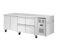 Table Réfrigérée Positive Inox Série U 4 Tiroirs Polar Métallisé