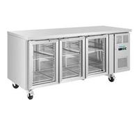 Table Réfrigérée Positive Série U 3 Portes Vitrées 465 Litres