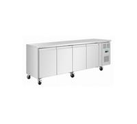Table Réfrigérée Positive Série U Slimline Portes Pleines Inox