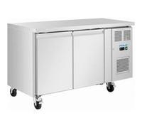 Table Réfrigérée Positive Série U Slimline Portes Pleines Inox Polar Métallisé