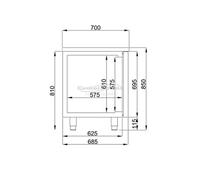 Table réfrigérée profondeur 700 4 portes Combisteel NC G