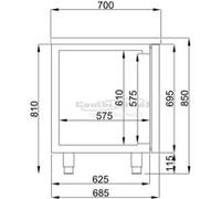 Table réfrigérée profondeur 700 4 portes Combisteel Blanc G