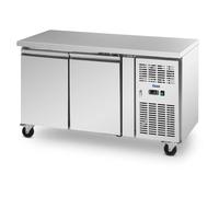 Table réfrigérée sur roulettes - 260 l - 2 Ccompartiments - 136 x 70 cm - Classe B - Inox - Royal Catering RCRT-2D280