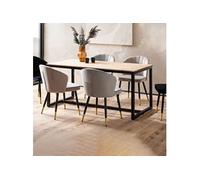 Table repas 120x60x76 cm en acacia et métal noir - PREJI