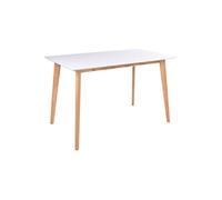 AltoBuy Gram - Table Repas 120x70cm Naturelle et Blanche