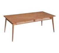 AltoBuy KESIAH - Table Repas 200cm en Acacia Finition teinté Teck avec plaquage cannage