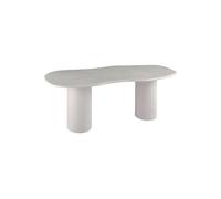 AltoBuy Organic - Table Repas 200cm en MDF et Ciment Gris Clair Plateau Vague