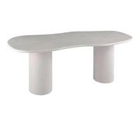 Table Repas 200cm en MDF et Ciment Gris clair Plateau Vague - ORGANIC - ALTOBUY Gris G